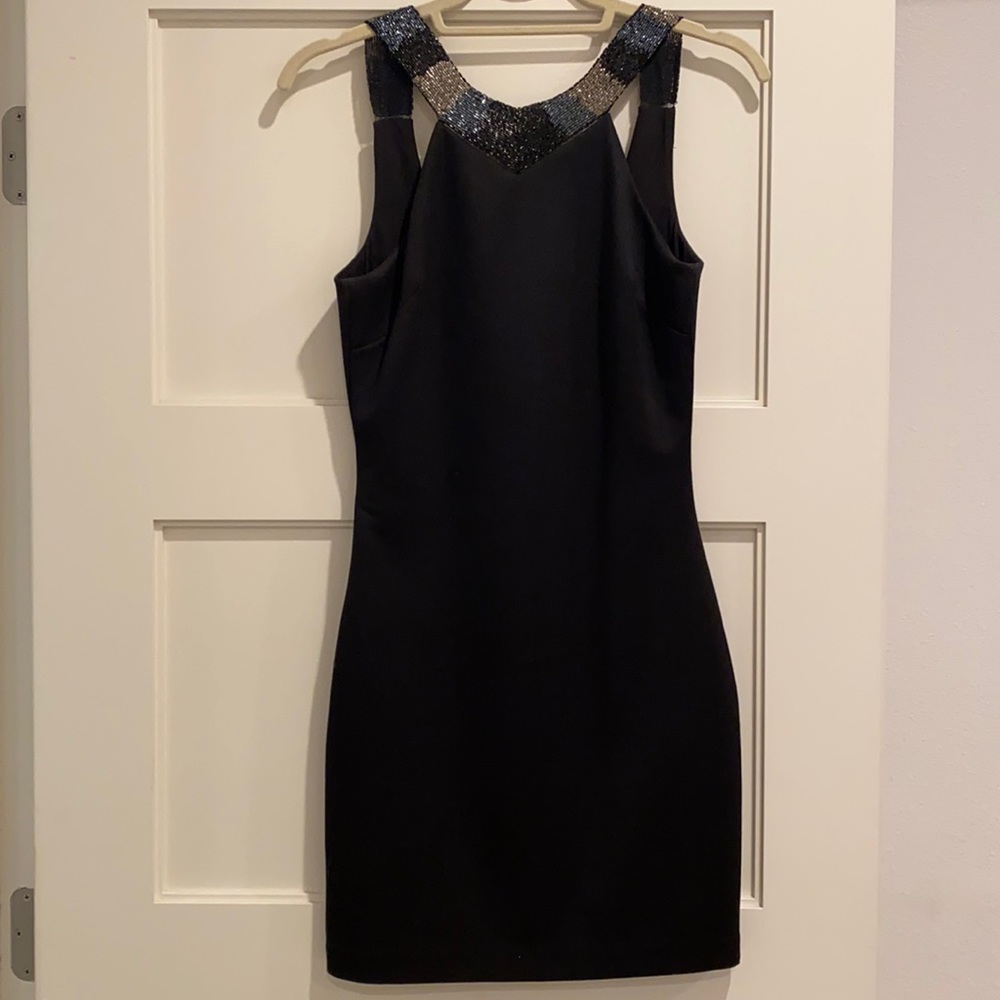 Dress The Population black mini holiday dress